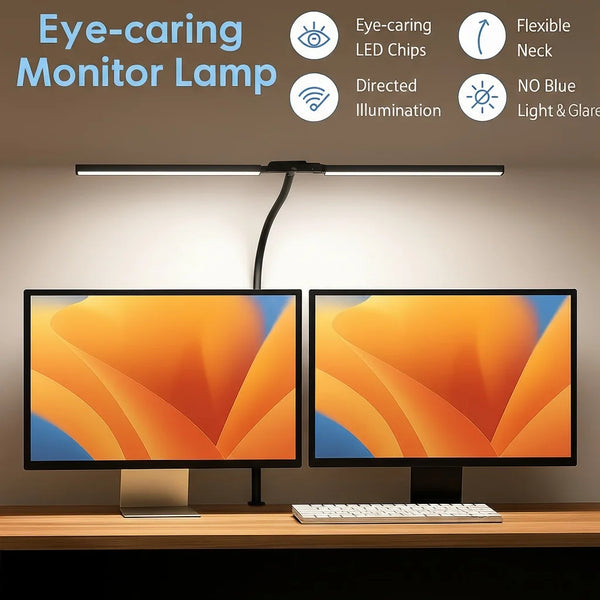 Vytra Studio Desk Lamp on monitor setup