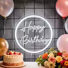 Happy Birthday Neon Sign — USB LED Party Wall Decor